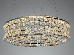 LED підвісна кришталева люстра 110Вт хром пульт - мініатюра 3