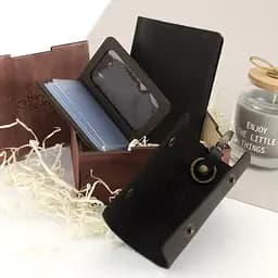 Подарунковий набір чоловічий  в коробці Handycover №46 (коричневий) ключниця, обкладинка на документи і паспорт - мініатюра 2