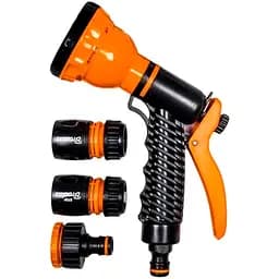 Пистолет Bradas для полива 7 режимов с комплектом арматуры BLACK LINE ECO-4440SET