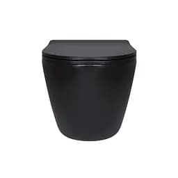 Унітаз підвісний Qtap Robin New Ultra Quiet безобідковий з сидінням Soft-close Black matt QT13332381АSMB, Чорний матовий - мініатюра 3