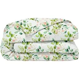 Підковдра двоспальна Cosas Floral Leaves 175х210 см (FoliageGreenBudRose_175q)