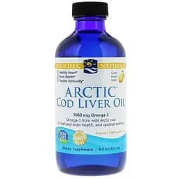 Риб'ячий жир з печінки тріски Nordic Naturals Arctic Cod Liver Oil Арктичний 1060 мг 237 мл смак лимона (NOR-58785)