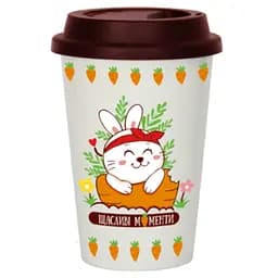 Склянка порцелянова Galleryglass Великодній кролик з силіконовою кришкою 410 мл біла (75001842)