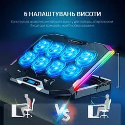 Охолоджувальна підставка для ноутбука GamePro Black (CP870) - мініатюра 12