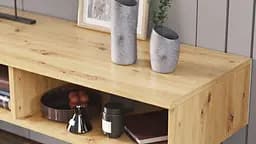 Тумба під ТВ Невада Ferrum-decor 45x100x38 Чорний метал ДСП Дуб Артізан 16 мм (FRD-106726) - мініатюра 2