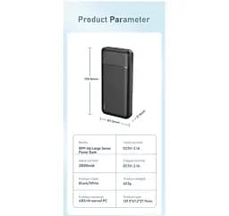 Універсальна мобільна батарея Remax Langgo RPP-166 20000mAh 2USB (2.1A) Чорний - мініатюра 10