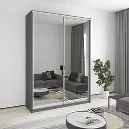 Шкаф-купе двухдверный MebelStar Стандарт AL 2 Зеркала 170x60x240 см Антрацит (MBS-3868)