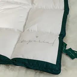 Ковдра MirSon Imperial Satin Luxe, демісезонна, 220х200 см, біла із зеленим кантом - мініатюра 10