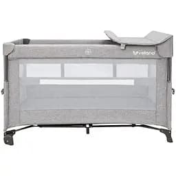 Кровать-манеж детская со вторым ярусом и пеленатором VELANO Tino, light grey