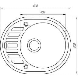 Гранітна мийка Globus Lux Arno піщаний 620х500мм-А0004 - мініатюра 5