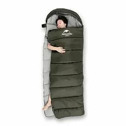 Спальник з капюшоном Naturehike U350 NH20MSD07, (1°C), правий, зелений - мініатюра 3