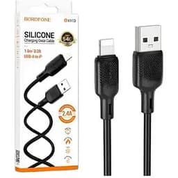 USB-кабель Borofone BX113 Silicone Lightning 1 м черный