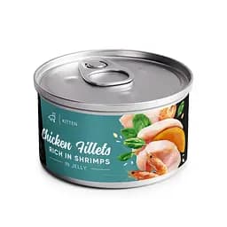 Влажный корм Куриное филе с креветками в желе для котят, 70 г