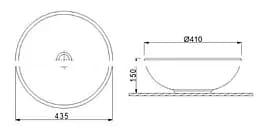 Раковина Newarc Countertop 43x43 білий 5010, Білий - мініатюра 3