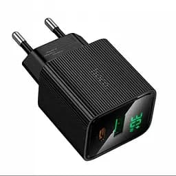 Мережевий зарядний пристрій адаптер HOCO CS84A 1 USB/1Type-C, 30 W, підтримка швидкого заряджання PD/QC/FCP/AFC Чорний - мініатюра 3