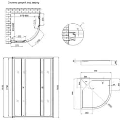 Набір Lidz Душова кабіна Latwa SC90x90.SAT.LOW.FR, напівкругла, скло Frost 4 мм + Душовий піддон Kapielka ST90x90x15 - мініатюра 11