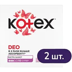 Щоденні прокладки Kotex Deo Super 104 шт. (2 п. x 52 шт.)