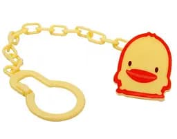 Цепочка для пустышки Курносики Утенок, с клипсой, желтый (7093 жовт)