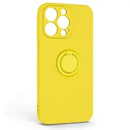 Силиконовый чехол для Apple iPhone 13 Pro, Icon Ring, желтый, панель-накладка, с кольцом-подставкой на 360°, противоударный, возможность использования магнитных держателей, ArmorStandart (ARM68667)