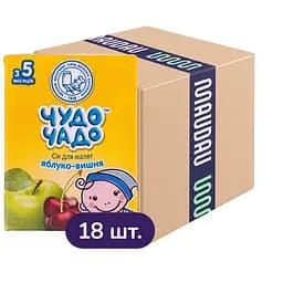 Упаковка сока Чудо-чадо яблочно-вишневый 3.6 л (200 мл х 18 шт.)