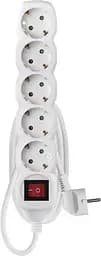 Сетевой фильтр с выключателем, 5 розеток, 1,5 м, белый (P1521R)