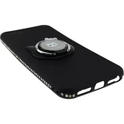 Чохол-накладка Shengo Soft-touch holder TPU Case iPhone 5/5S/SE Black - мініатюра 2