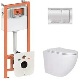 Набір Q-tap Nest 4 в 1 підвісний унітаз Robin 520x365x365 + комплект інсталяції QT13332381AW47498