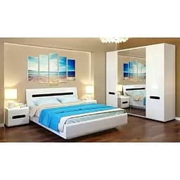 Комплект модульний в спальню ВМК Ацтека N77817 Білий/Білий глянець (GRB-1625)