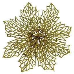 Ялинкова іграшка MIS LT Квітка Різдвяник павутинка 16х16х4 см золотий