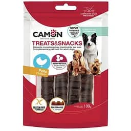 Батончики з курки Camon (100г), безглютенові ласощі для дорослих собак