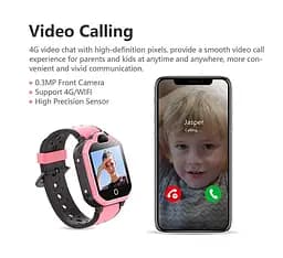Дитячий смарт годинник-телефон Lemfo DH9 з GPS трекером, 4G LTE, SIM-картою, Wi-Fi, HD відеодзвінками, прослуховуванням, кнопкою SOS та IP67 Синій - мініатюра 5
