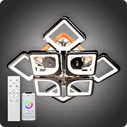 Люстра світлодіодна 517 Light 3color з пультом 192Вт Хром (01794)