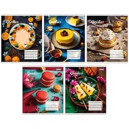 Зошити учнівські 36 аркушів лінія 1В Bright goodies, 15 шт. в упаковці