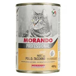 Консервований корм для котів Morando Professional паштет з куркою та індичкою 400 г