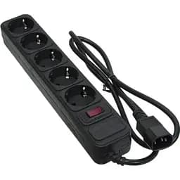 Фильтр сетевой для ИБП Patron, 5 розеток, 1 м, черный, 10А, до 2.2 кВт, выключатель, заземление, 3x1 мм² (SP-1053U)