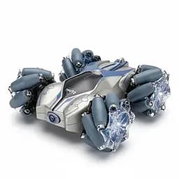 Радіокерована трюкова машина RQ 2095, акумулятор 3.7V, пульт, підсвічування коліс, обертання на 360°, музика, Сіра