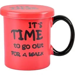 Чашка Limited Edition Time с крышкой 310 мл коралловая (HTK-050)