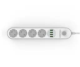 Мережевий фільтр-подовжувач Prologix Premium PRSE4432W 4 розетки 4 USB 2 м - мініатюра 3