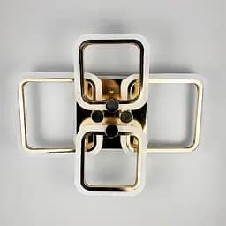 Золота LED люстра на 2+2 ріжки квадратної форми Line.F A 2503/2+2 RGB GD