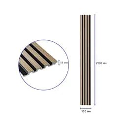 Рейка декоративна Wall Sticker PS 2900х120х11 мм Дуб з графітом SW-00001738 - мініатюра 3