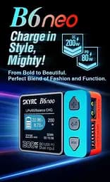 Багатофункціональний зарядний пристрій SkyRC B6 Neo 200W 10A FPV DC/PD з функцією балансування АКБ синьо-червоний (18769) - мініатюра 6