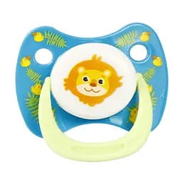Пустышка силиконовая Курносики Львенок, круглая, 0-6 мес., синий (7215/0-6 син)