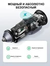 Автозарядний пристрій адаптер швидкий 52.5 вт Ugreen CD213 (60980) 2 порти USB-A + USB-C - мініатюра 9