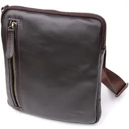 Елегантна чоловіча сумка з гладкої натуральної шкіри SHVIGEL 20х22х4 см sum0027430