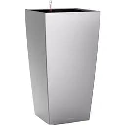 Вазон Lechuza Cubico Premium 22 срібний (18468)