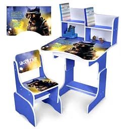 Парта со стульчиком, 69.5x44.5 см, Кот-воин, азбука, N2071-2-4