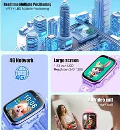 Розумний годинник-телефон для дітей Lemfo D-57 Max з GPS, 4G відеозв’язком, SIM-картою та функцією прослуховування Чорний - мініатюра 15