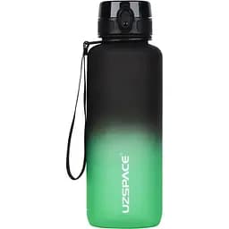 Пляшка для води UZspace Frosted Gradient 1.5 л чорно-зелена (3056)