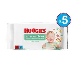 Набір вологих серветок Huggies All Over Clean 280 шт. (5 уп. x 56 шт.)