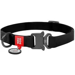 Нашийник для собак Waudog Waterproof, коллартекс, водостійкий, з QR паспортом, 31-49х2,5 см, чорний